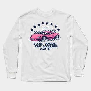Girls Motorsports Pink Car Sassy Shirt Long Sleeve T-Shirt